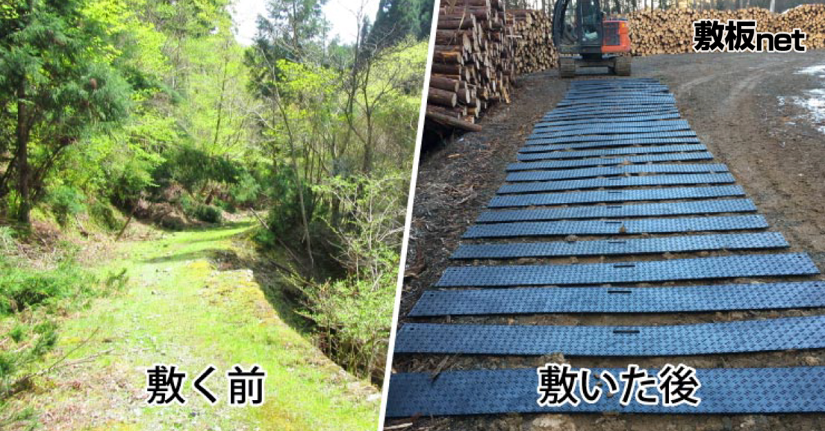 林業の土地養生にプラスチック敷板を利用