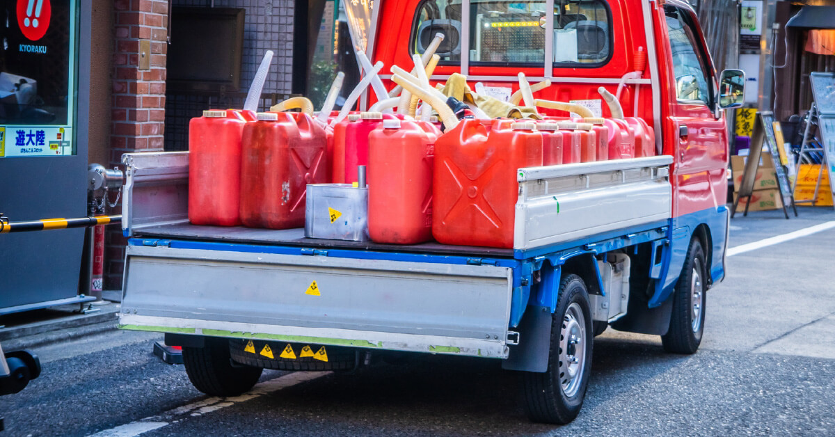 トラックの荷台にゴムマット