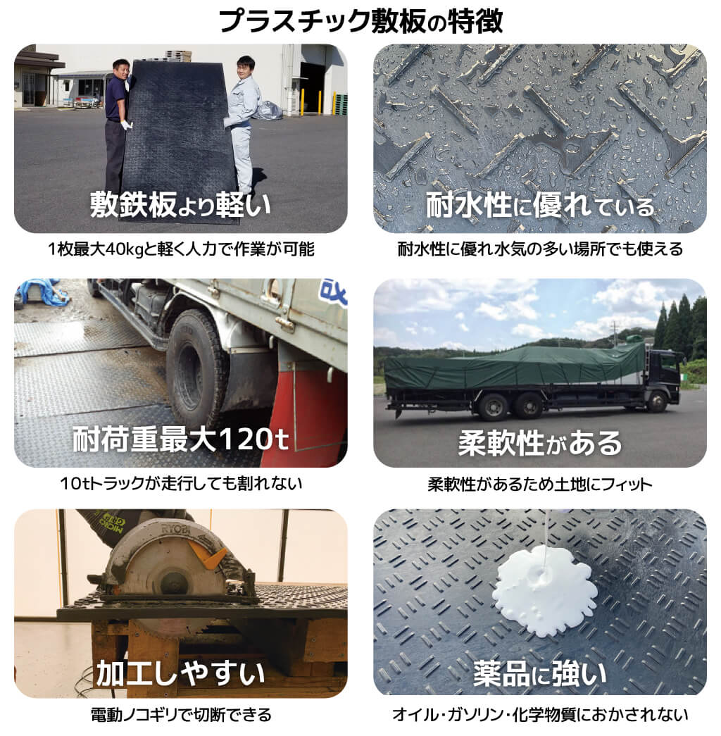 プラスチック敷板の特徴